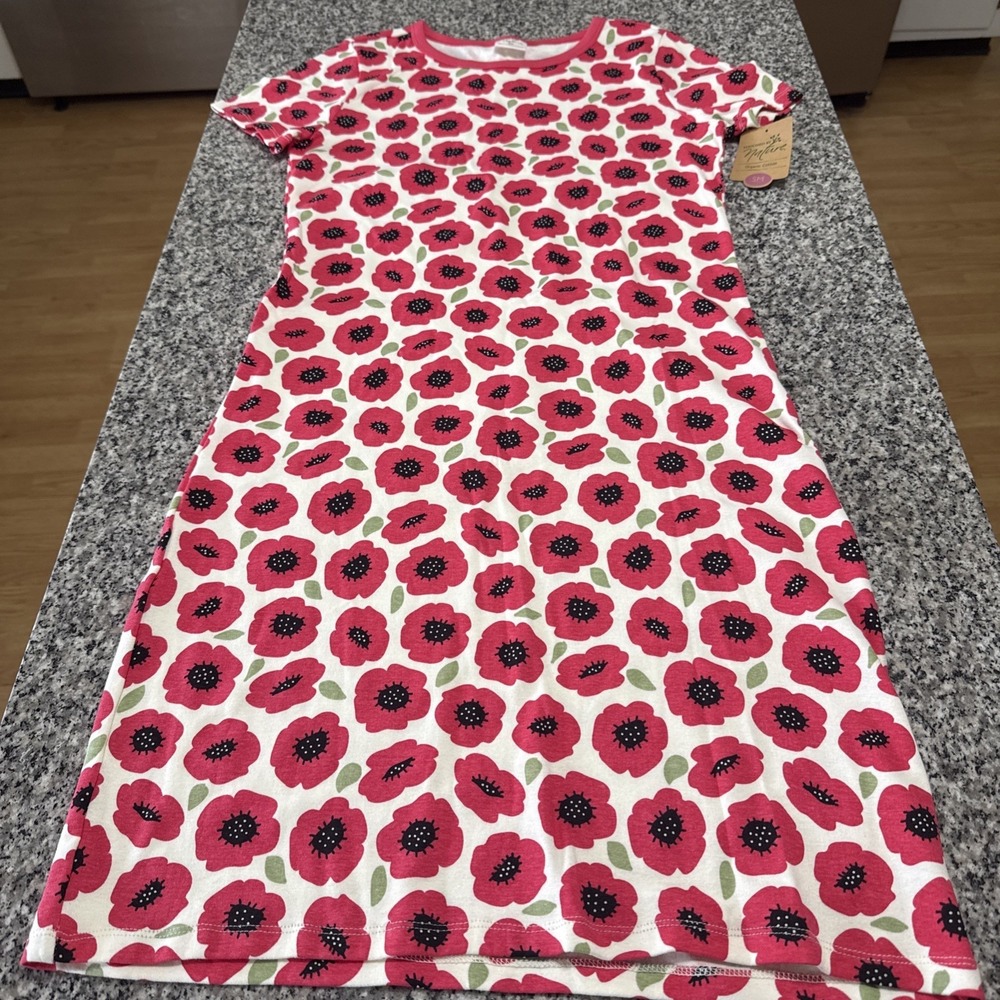 Touched By Nature Organic Cotton Sz S Poppies Dress